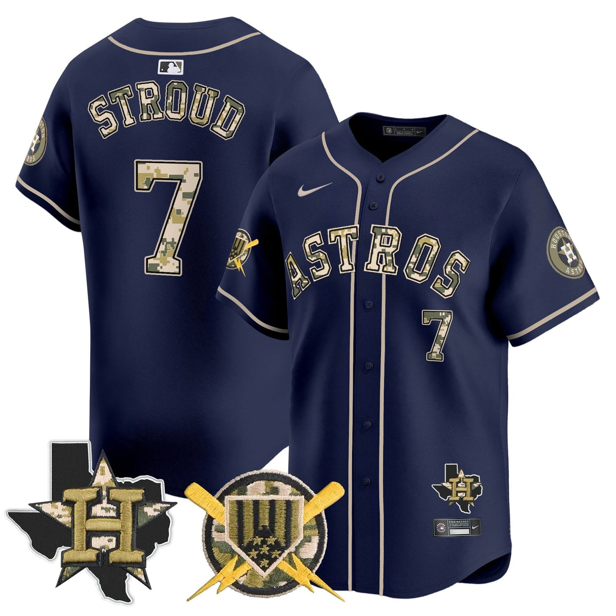 Houston Astros Armed Forces Day Vapor Premier Limited Jersey V2 - All Stitched