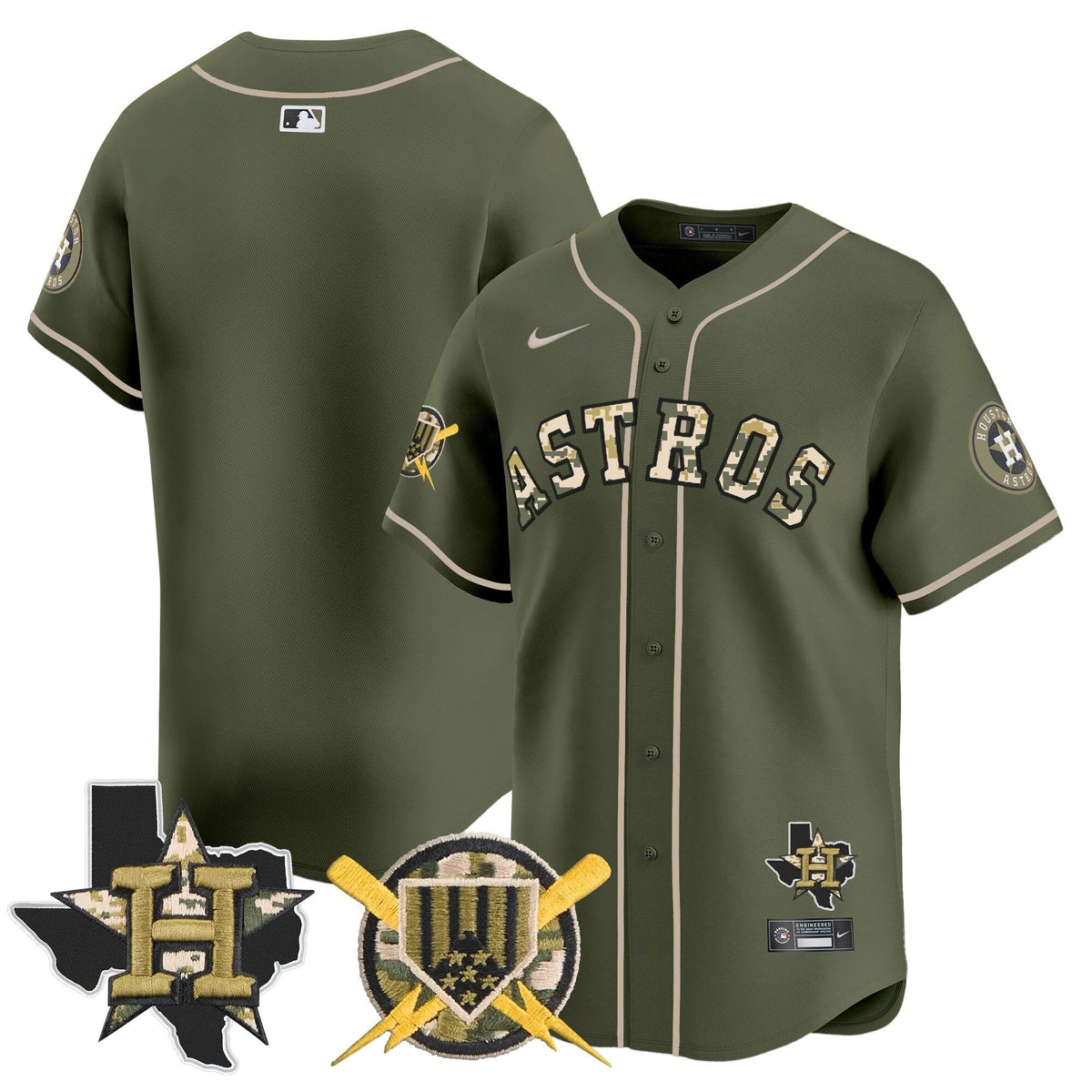 Houston Astros Armed Forces Day Vapor Premier Limited Jersey V2 - All Stitched