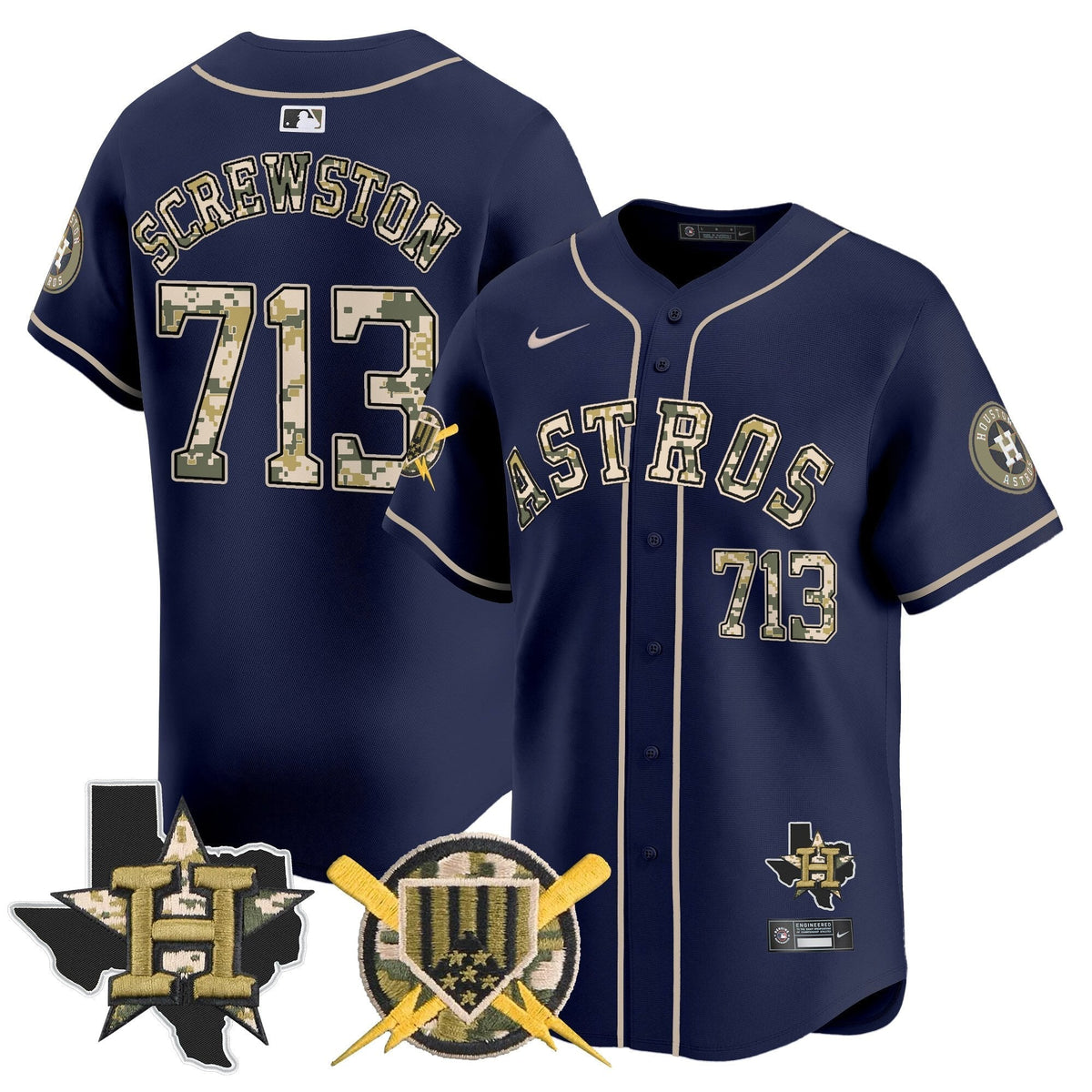 Houston Astros Armed Forces Day Vapor Premier Limited Jersey V2 - All Stitched