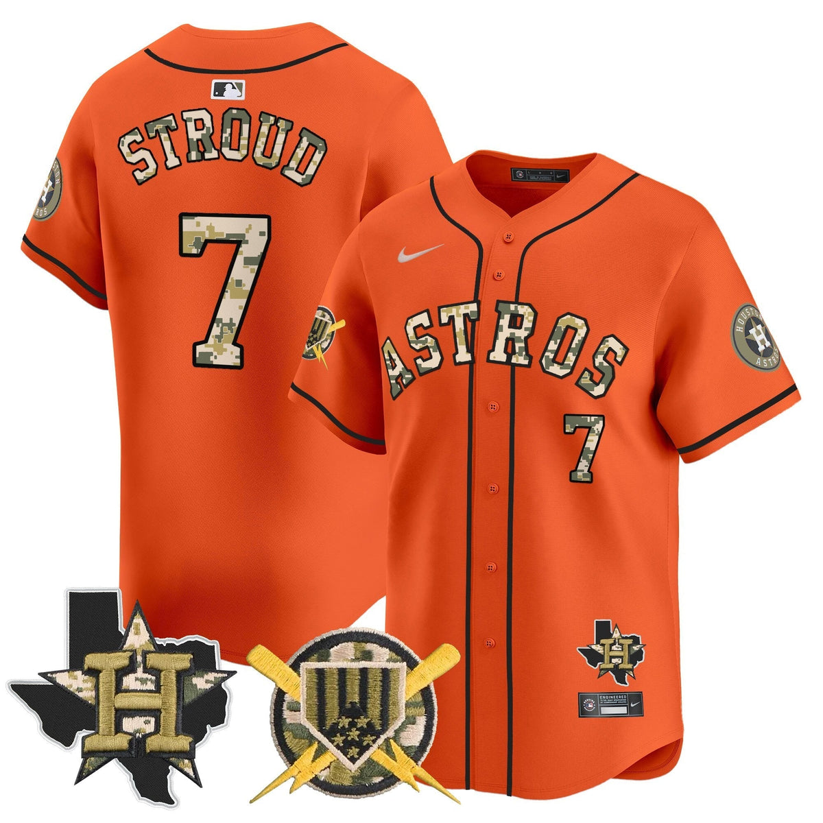 Houston Astros Armed Forces Day Vapor Premier Limited Jersey V2 - All Stitched