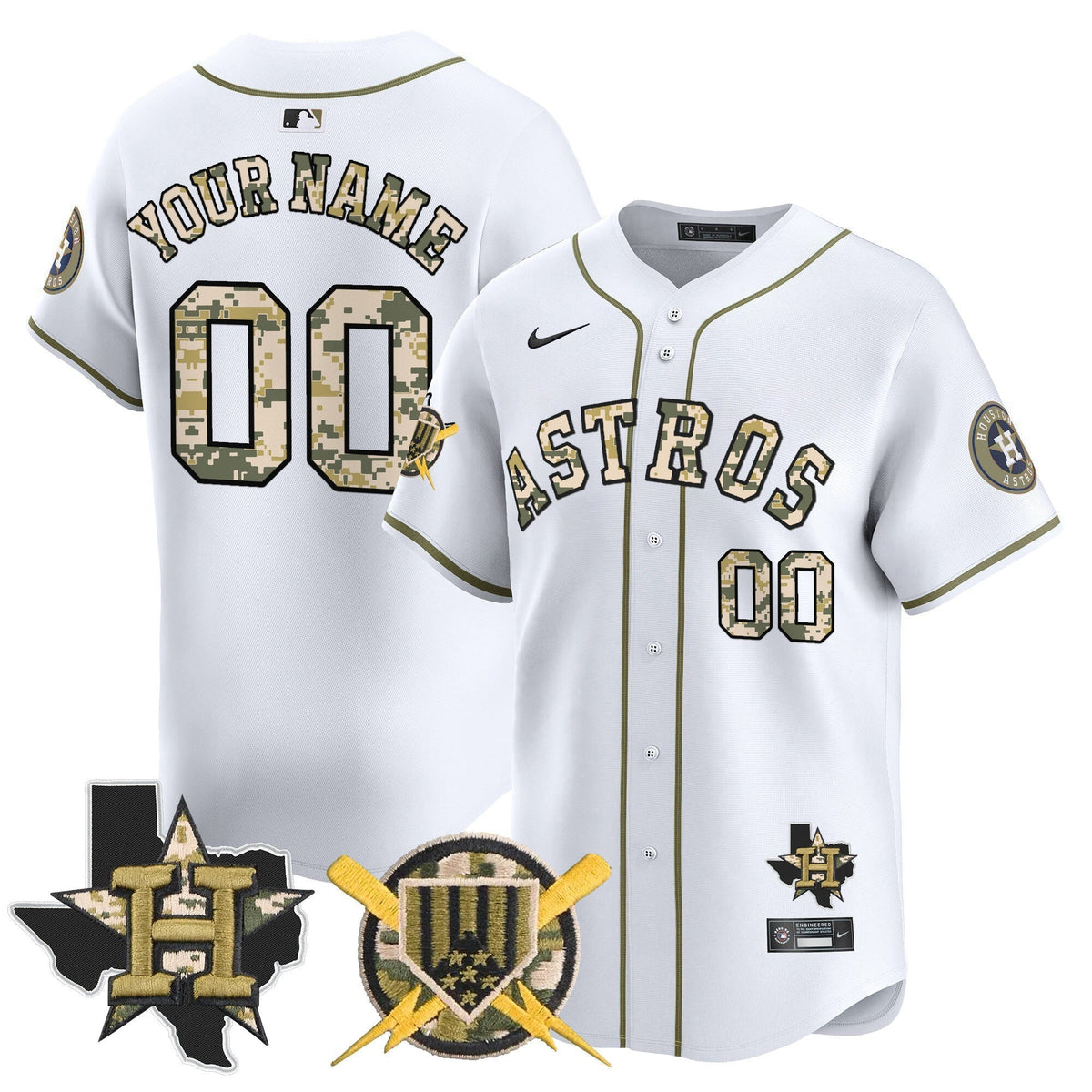 Houston Astros Armed Forces Day Vapor Premier Limited Custom Jersey V2 - All Stitched