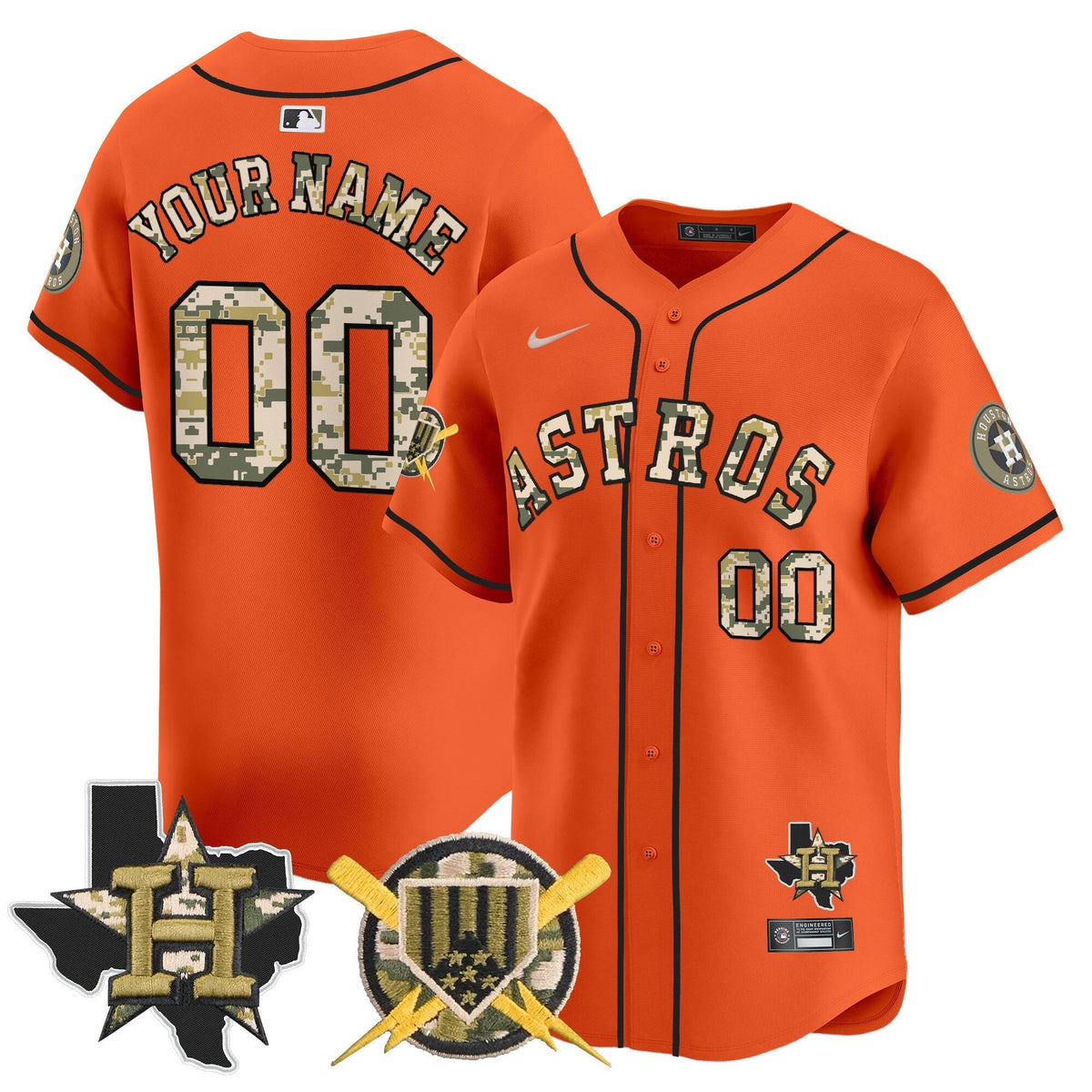 Houston Astros Armed Forces Day Vapor Premier Limited Custom Jersey V2 - All Stitched