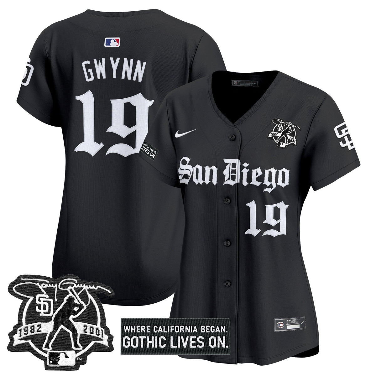 Women's San Diego Padres 'Gothic Edition' Vapor Premier Limited Jersey - All Stitched
