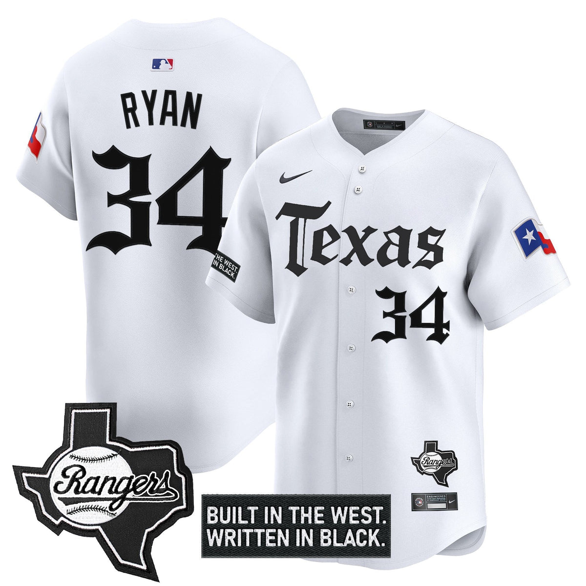 Men's Texas Rangers 'Gothic Frontier Edition' Vapor Premier Limited Jersey - All Stitched