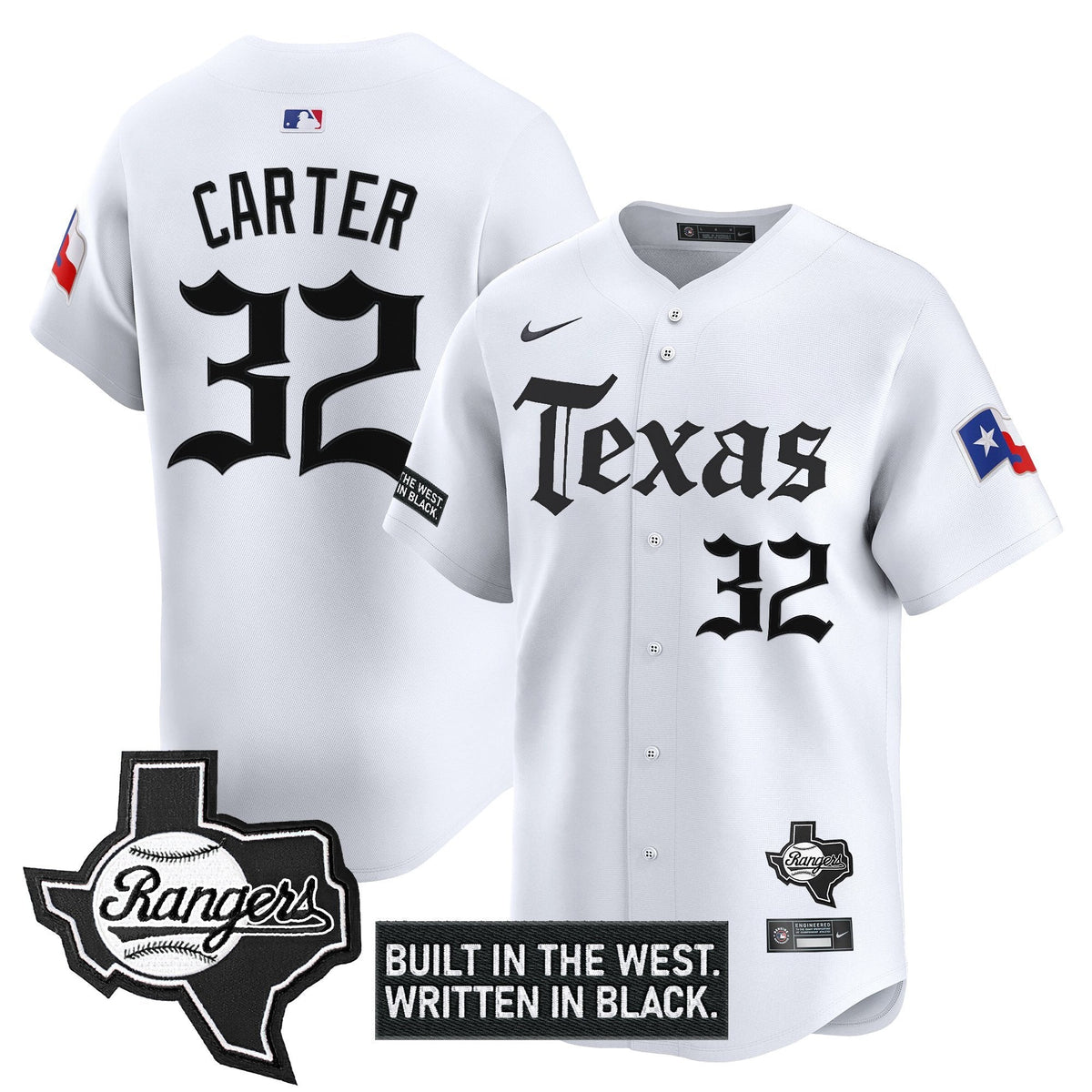 Men's Texas Rangers 'Gothic Frontier Edition' Vapor Premier Limited Jersey - All Stitched