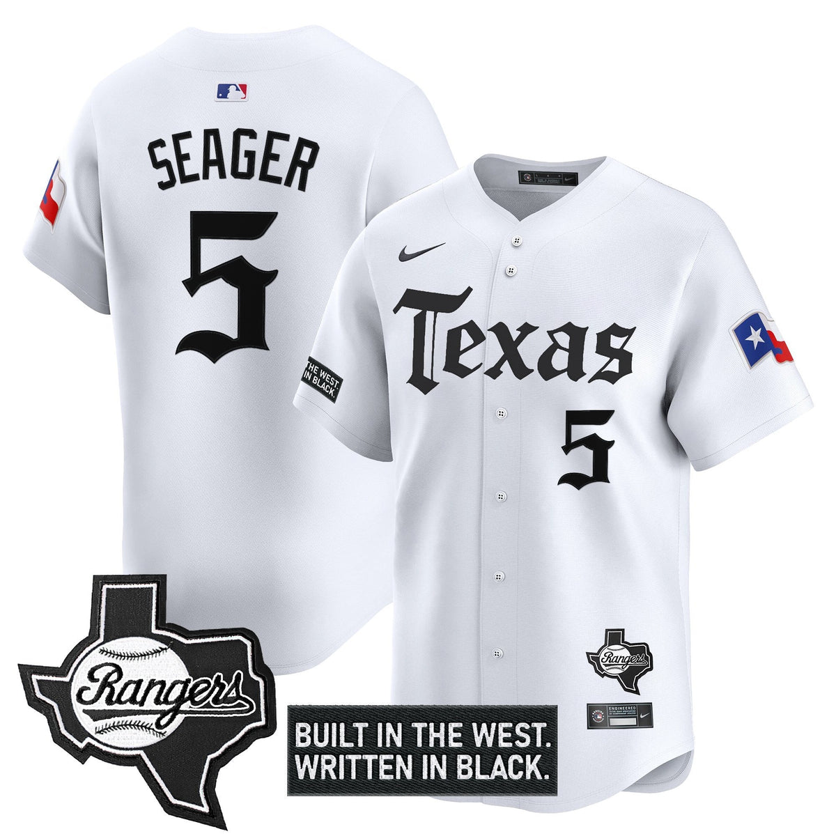 Men's Texas Rangers 'Gothic Frontier Edition' Vapor Premier Limited Jersey - All Stitched