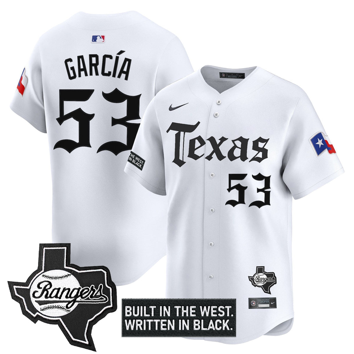 Men's Texas Rangers 'Gothic Frontier Edition' Vapor Premier Limited Jersey - All Stitched