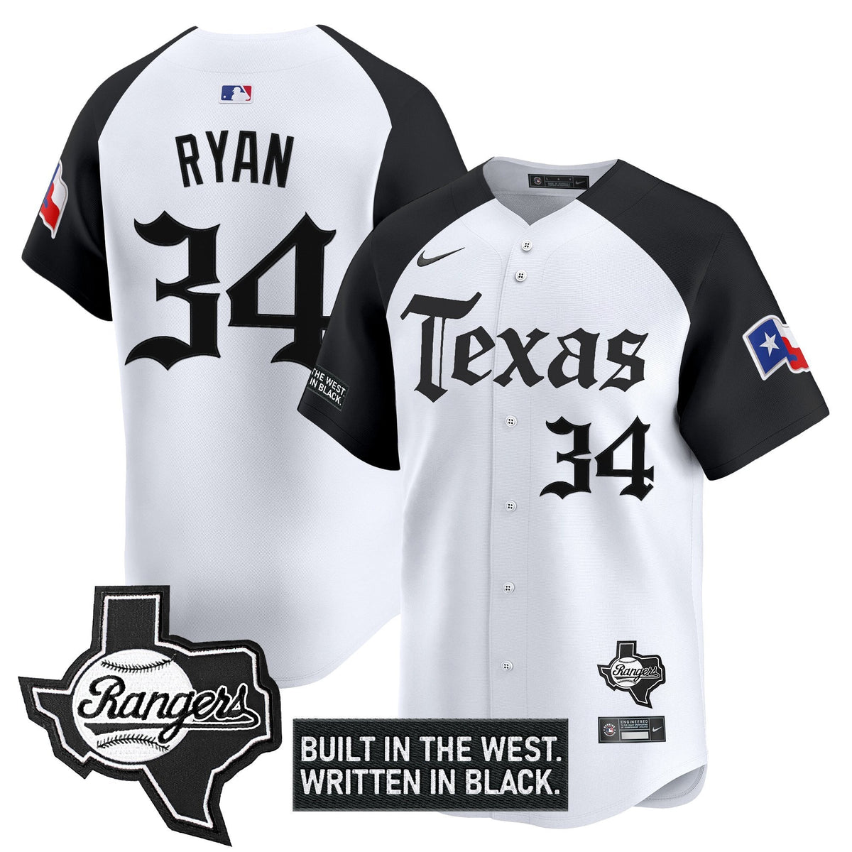 Men's Texas Rangers 'Gothic Frontier Edition' Vapor Premier Limited Jersey - All Stitched