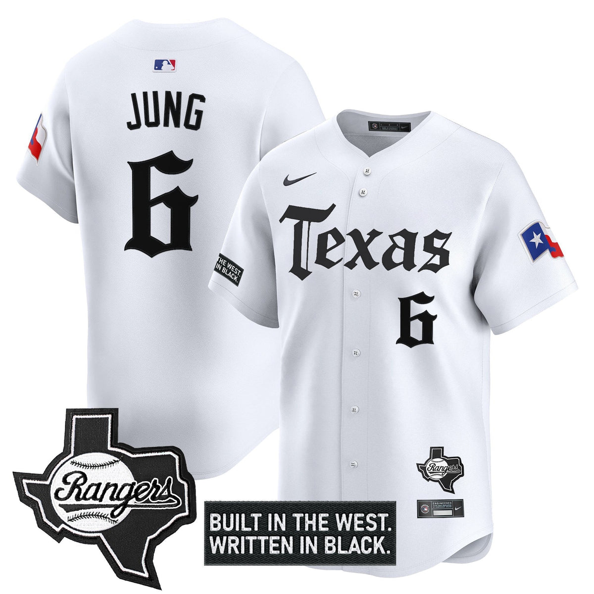 Men's Texas Rangers 'Gothic Frontier Edition' Vapor Premier Limited Jersey - All Stitched