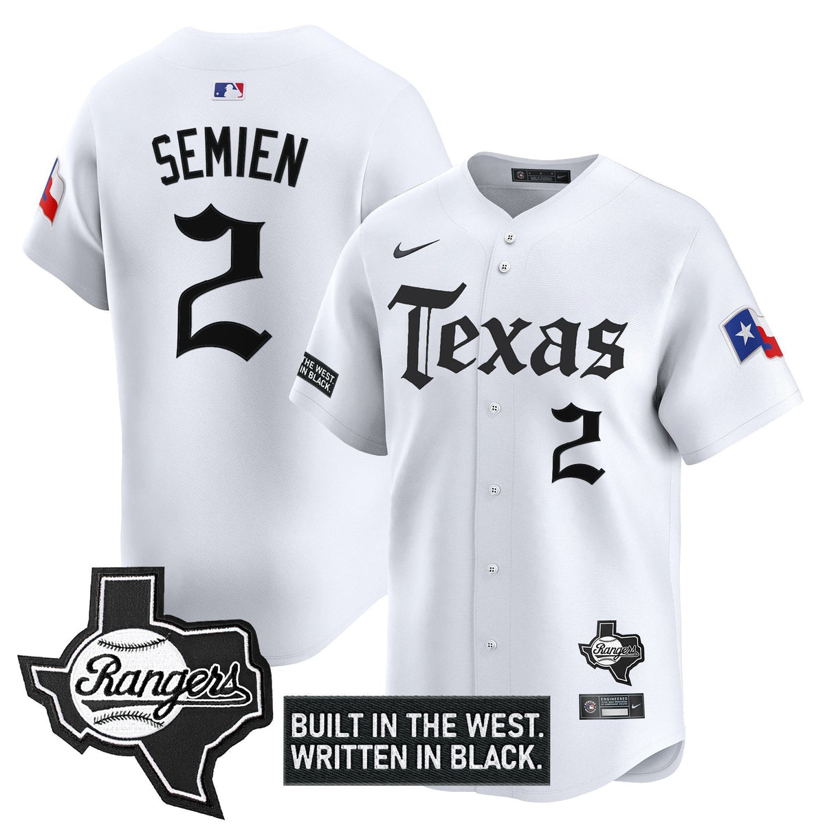 Men's Texas Rangers 'Gothic Frontier Edition' Vapor Premier Limited Jersey - All Stitched