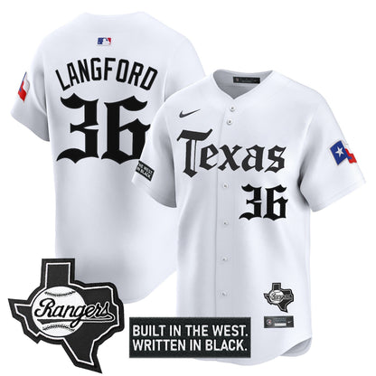 Men's Texas Rangers 'Gothic Frontier Edition' Vapor Premier Limited Jersey - All Stitched