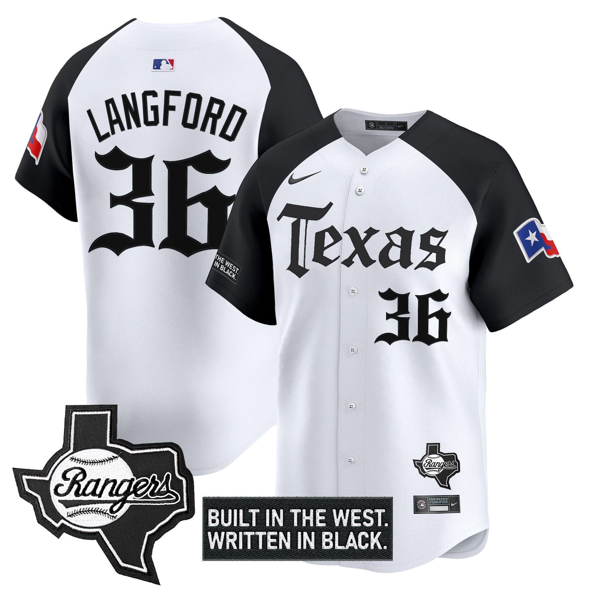 Men's Texas Rangers 'Gothic Frontier Edition' Vapor Premier Limited Jersey - All Stitched
