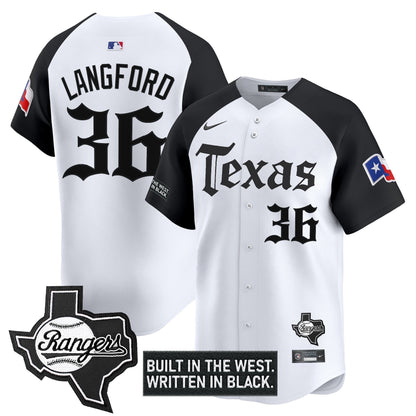 Men's Texas Rangers 'Gothic Frontier Edition' Vapor Premier Limited Jersey - All Stitched