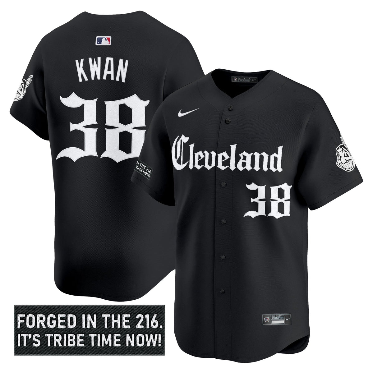 Men's Cleveland Indians 'Gothic Iron Edition' Vapor Premier Limited Jersey - All Stitched