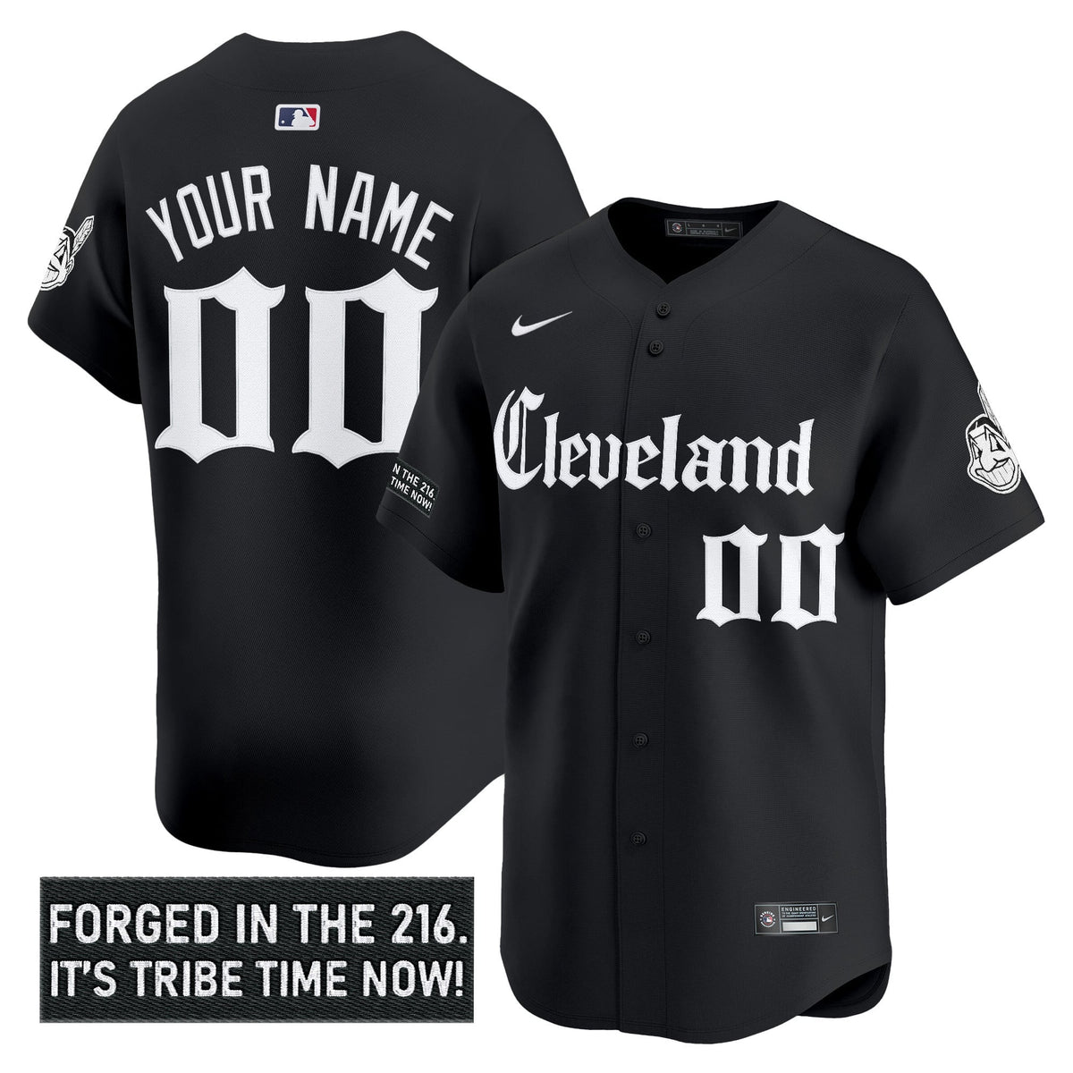 Cleveland Indians 'Gothic Iron Edition' Vapor Premier Limited Custom Jersey - All Stitched