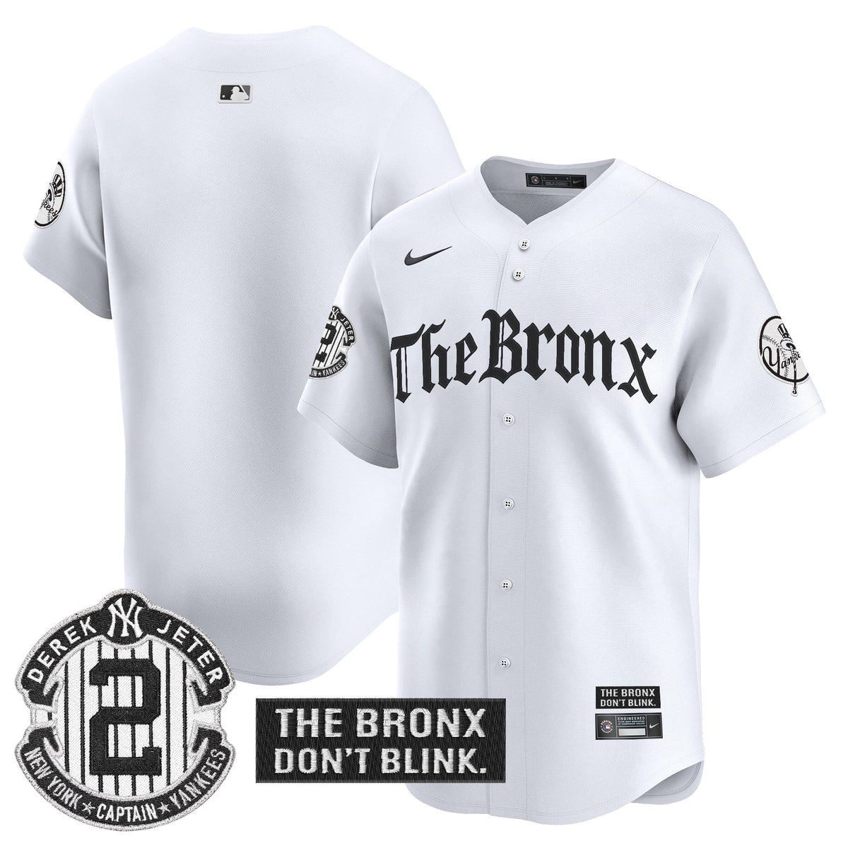 Men's Yankees 'The Bronx - Gothic Ink Drop Edition' Vapor Premier Limited Jersey - All Stitched