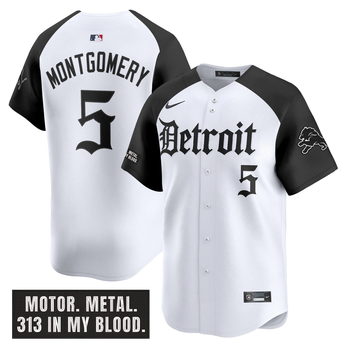 Men's Detroit Lions 'Motor Gothic Edition' Vapor Premier Limited Jersey - All Stitched