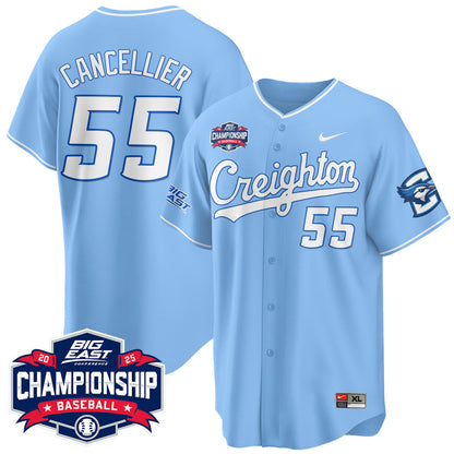 Men's Creighton Baseball 2025 Big East Baseball Tournament Champions Jersey - All Stitched