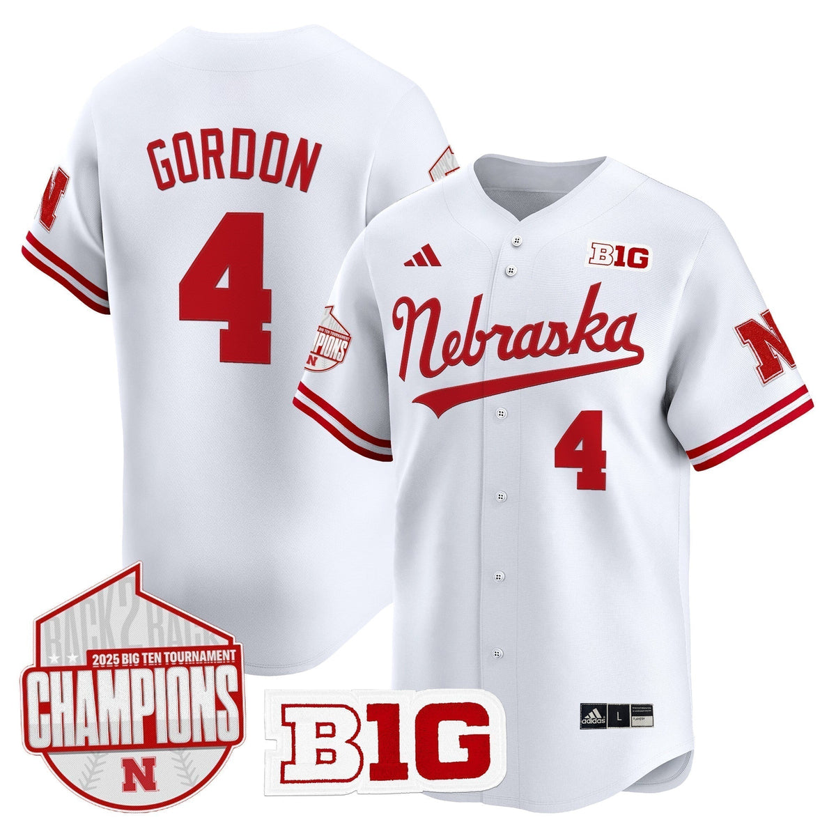 Men's Nebraska Huskers Back 2 Back Champions Patch Vapor Premier Limited Jersey - All Stitched