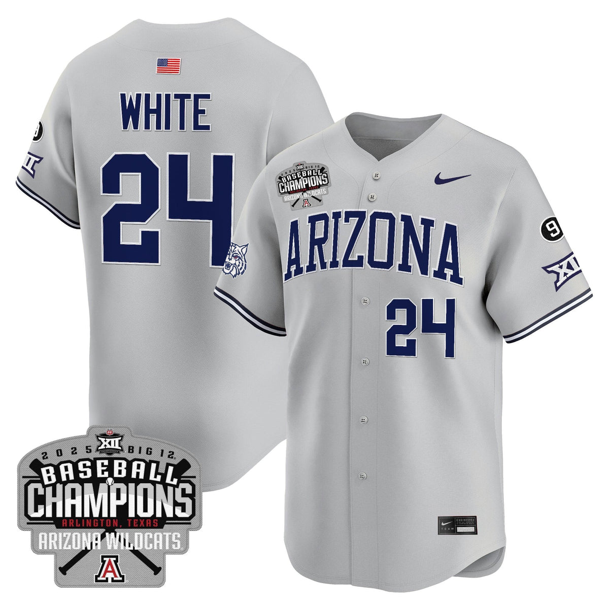 Men's Arizona Wildcats 2025 Big 12 Champions Vapor Premier Limited Jersey - All Stitched