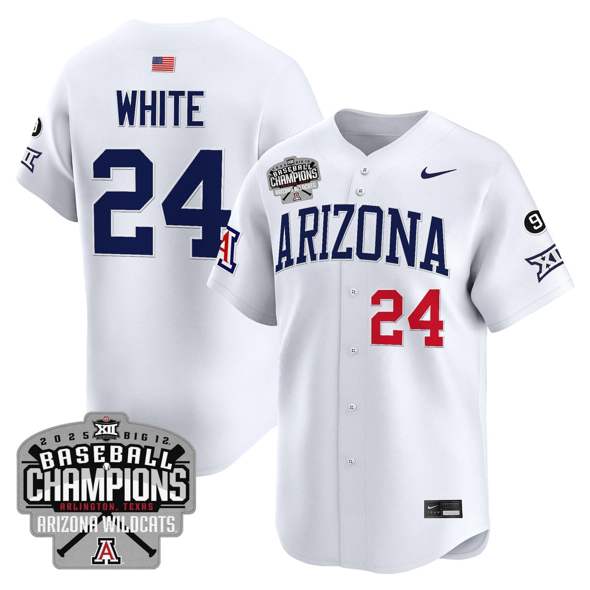 Men's Arizona Wildcats 2025 Big 12 Champions Vapor Premier Limited Jersey - All Stitched