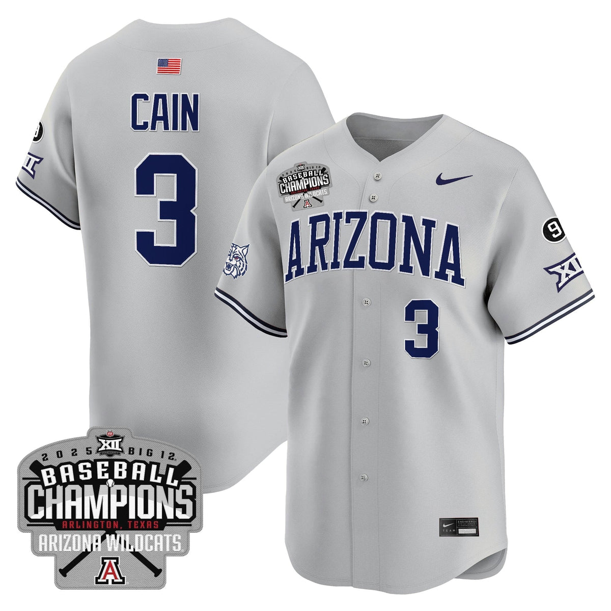 Men's Arizona Wildcats 2025 Big 12 Champions Vapor Premier Limited Jersey - All Stitched