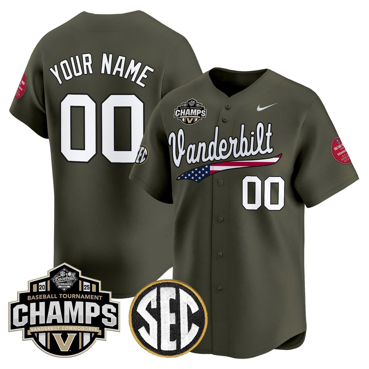 Vanderbilt Commodores 2025 SEC Conference Tournament Champions Vapor Premier Limited Custom Jersey - All Stitched