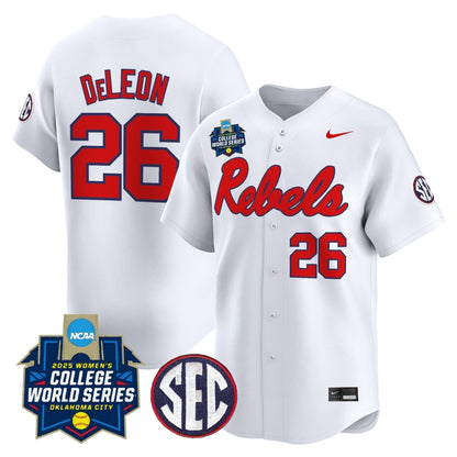 Men's Size - Ole Miss Rebels Softball 2025 World Series (WCWS) Vapor Premier Limited Jersey - All Stitched
