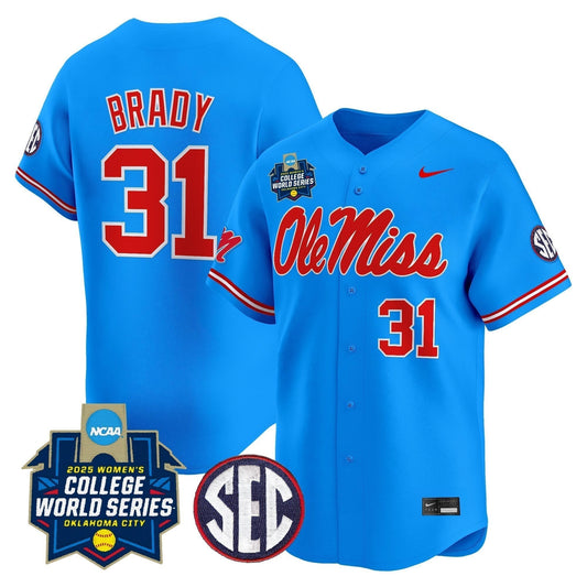 Men's Size - Ole Miss Rebels Softball 2025 World Series (WCWS) Vapor Premier Limited Jersey - All Stitched