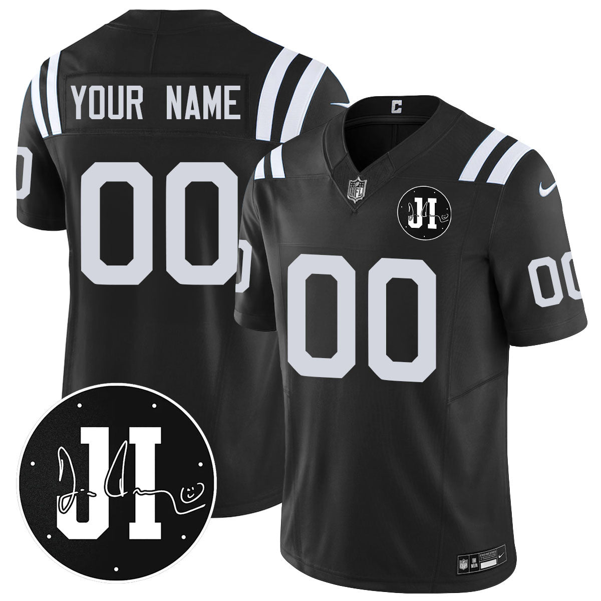 Custom Indianapolis Colts Limited 2025 Jersey - Memorial Patch for Jim Irsay - All Stitched