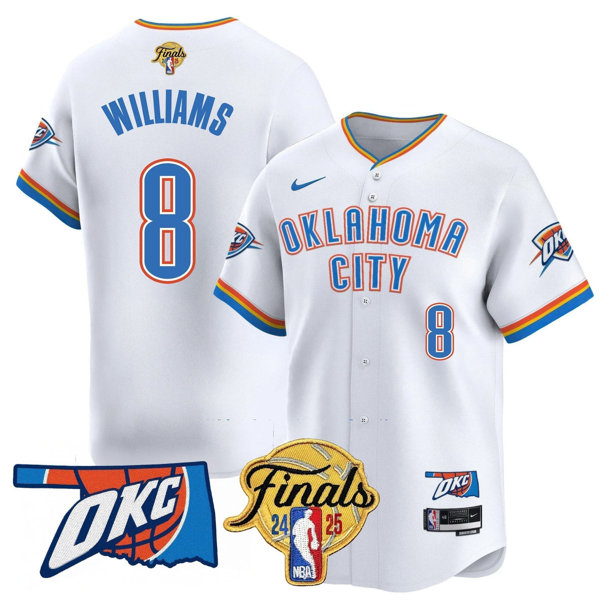 Oklahoma City Thunder Baseball Jersey - Final Patch - All Stitched