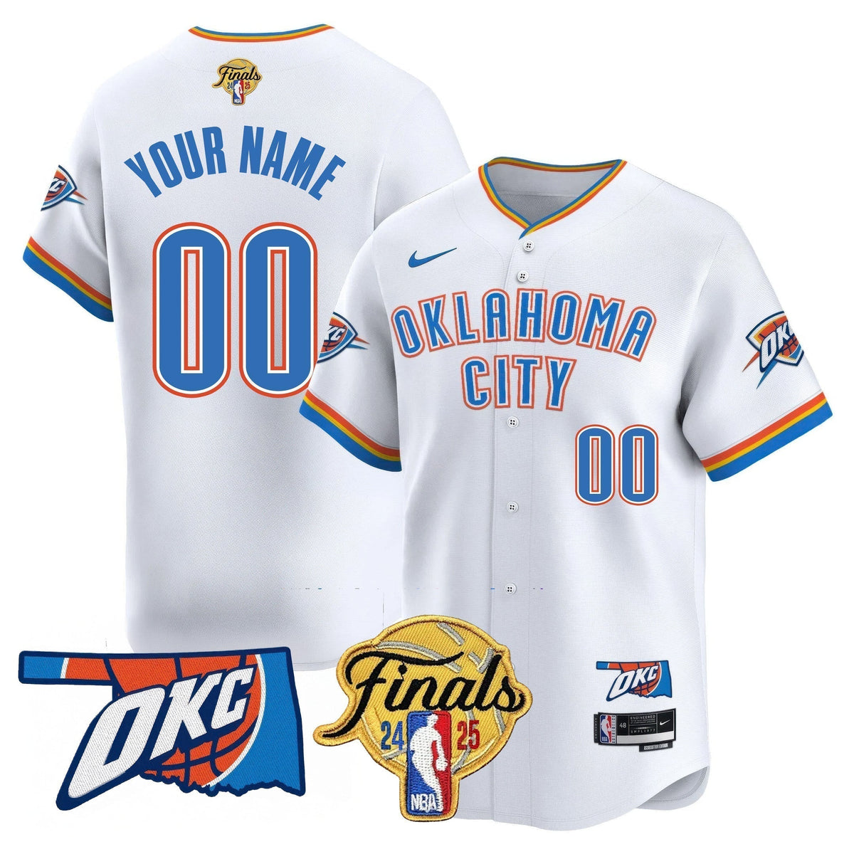 Oklahoma City Thunder Baseball Jersey - Final Patch - All Stitched