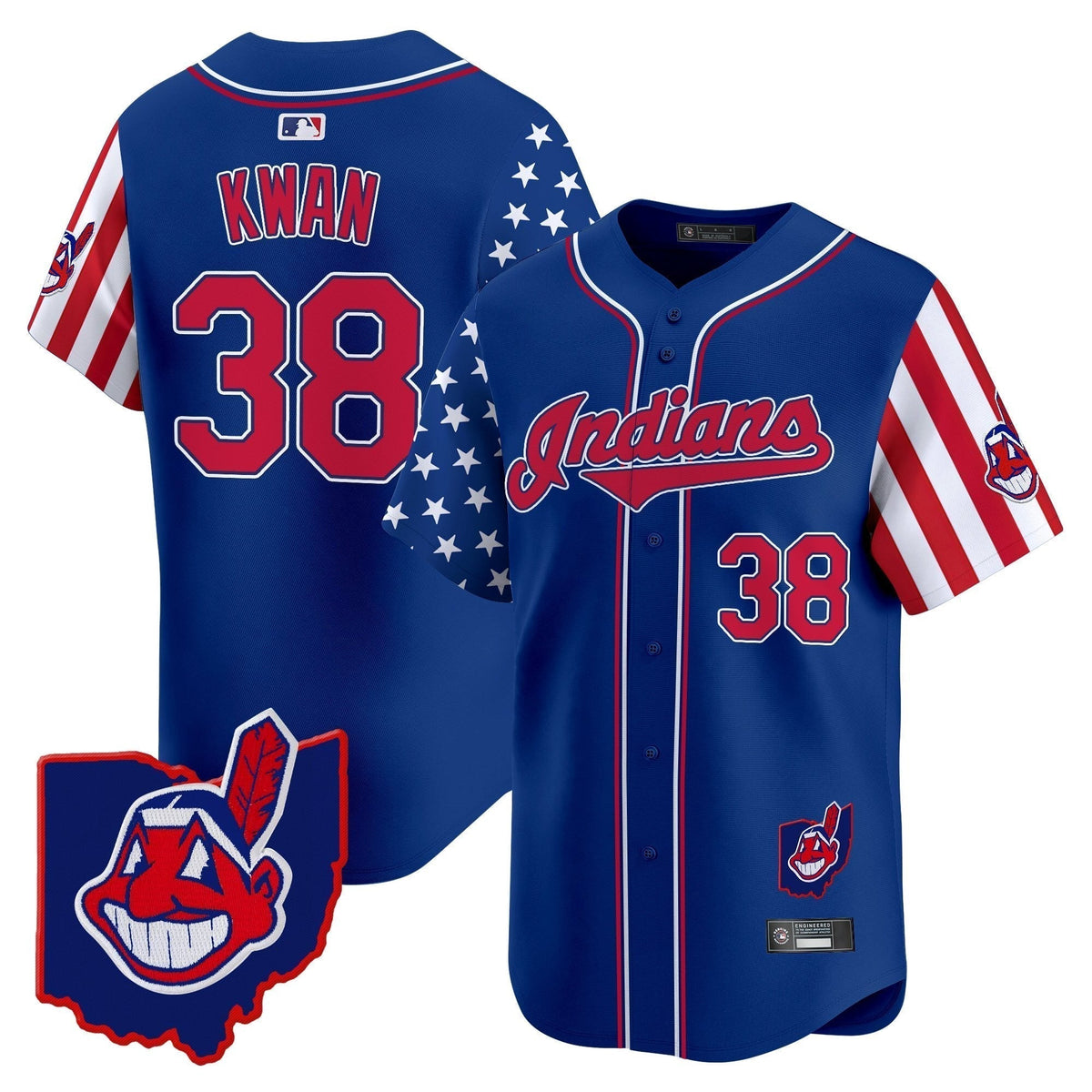 Men's Cleveland Indians 2025 Independence Day Vapor Premier Limited Jersey - All Stitched