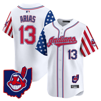 Men's Cleveland Indians 2025 Independence Day Vapor Premier Limited Jersey - All Stitched
