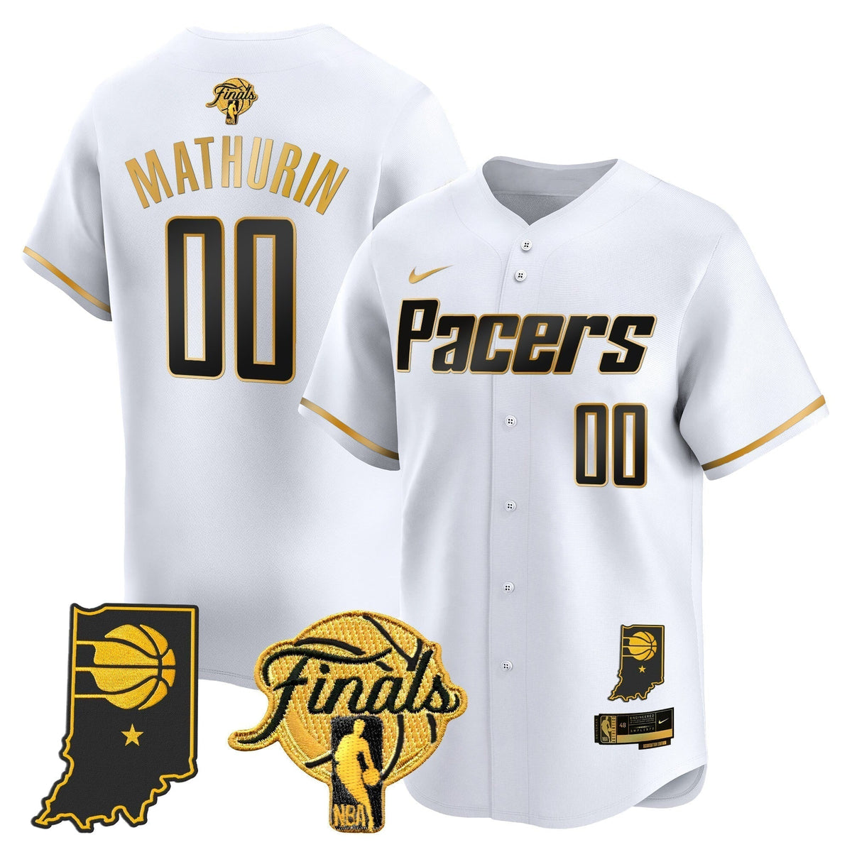 Indiana Pacers 2025 Finals Vapor Baseball Jersey - All Stitched