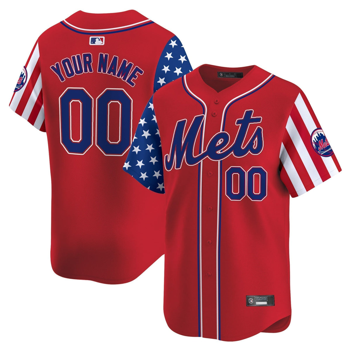 New York Mets 2025 Independence Day Vapor Premier Limited Custom Jersey - All Stitched
