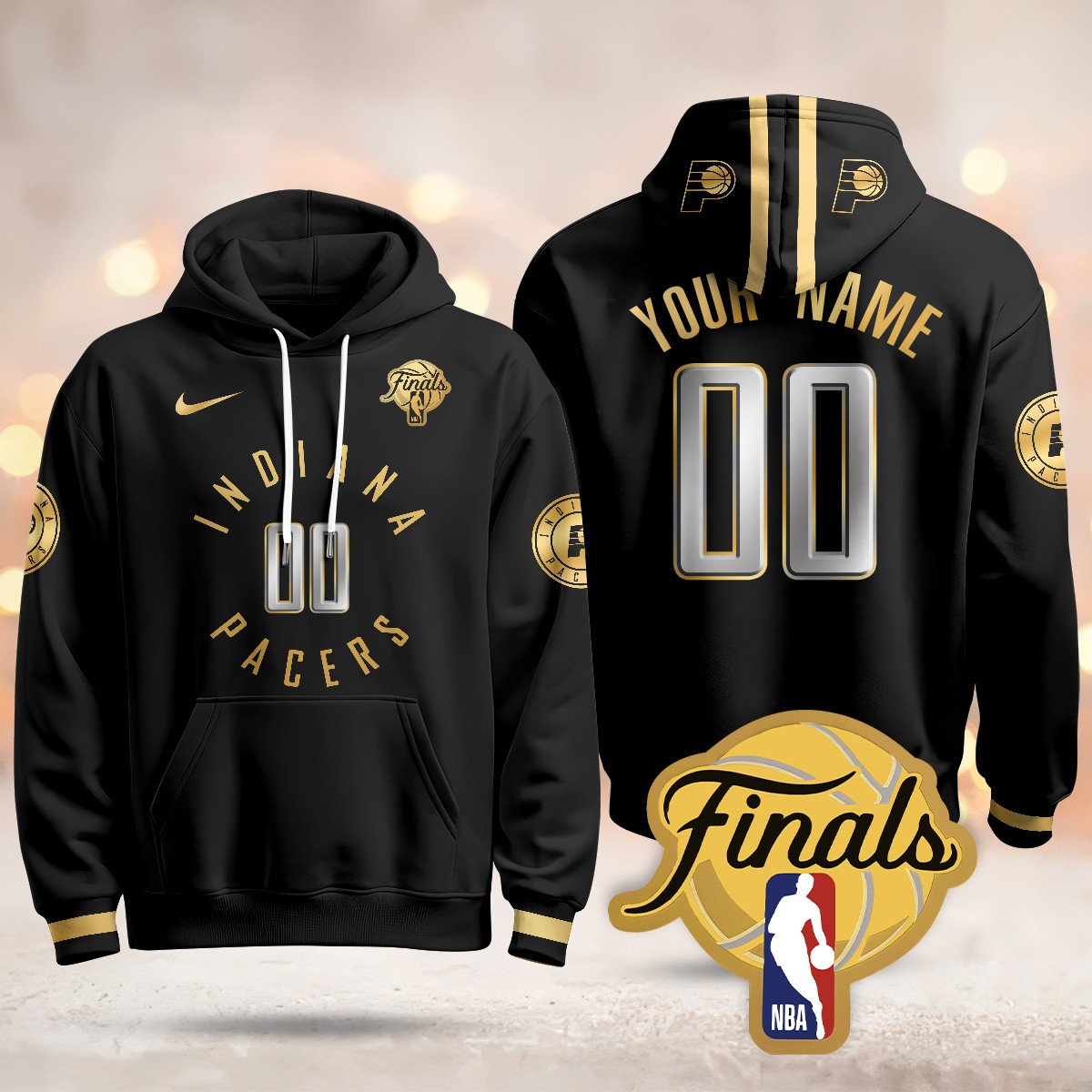 Indiana Pacers Custom Hoodie - Final Patch - All Stitched