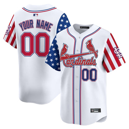 St. Louis Cardinals 2025 Independence Day Vapor Premier Limited Custom Jersey V2 - All Stitched