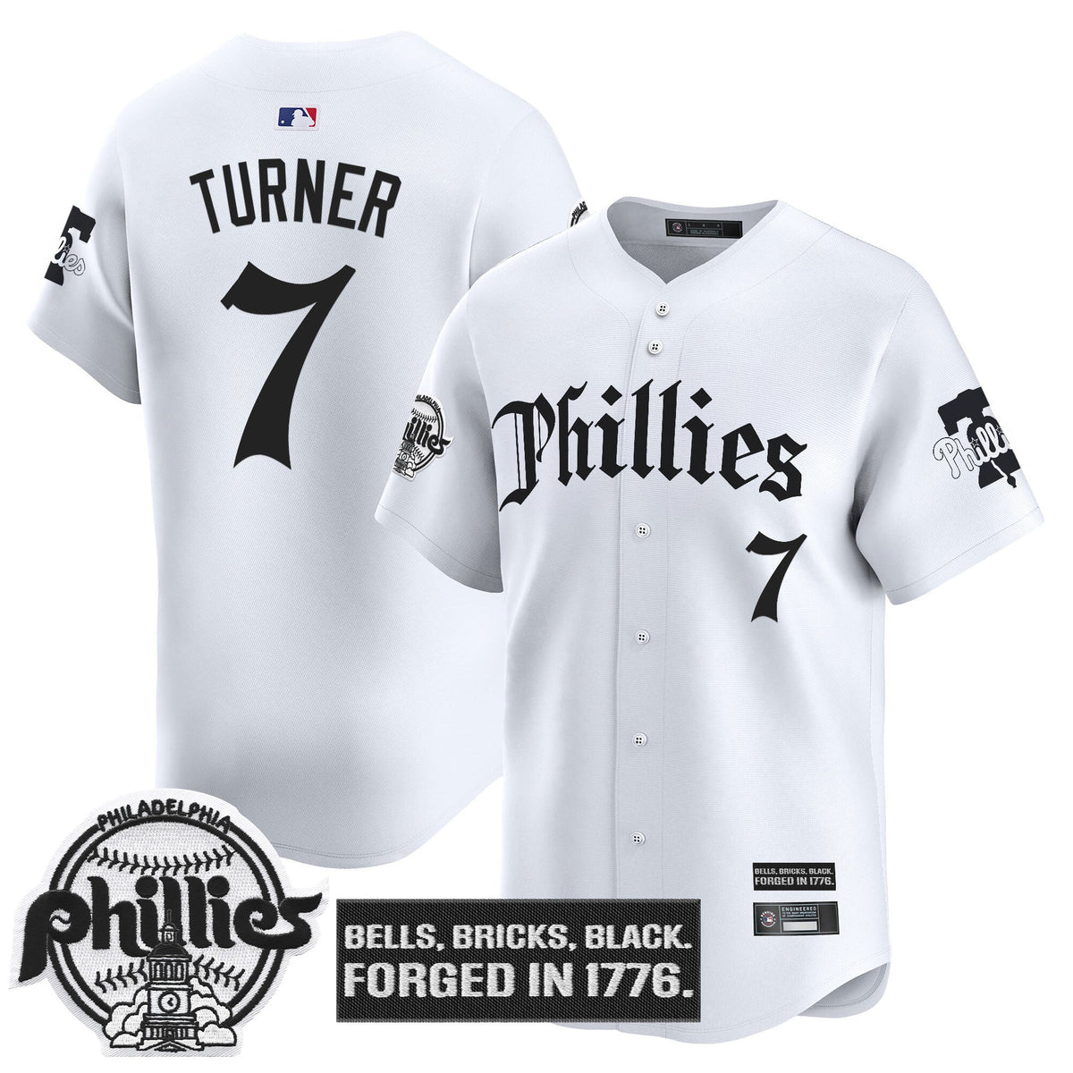 Men's Philadelphia Phillies 'Gothic Liberty Edition' Vapor Premier Limited Jersey - All Stitched