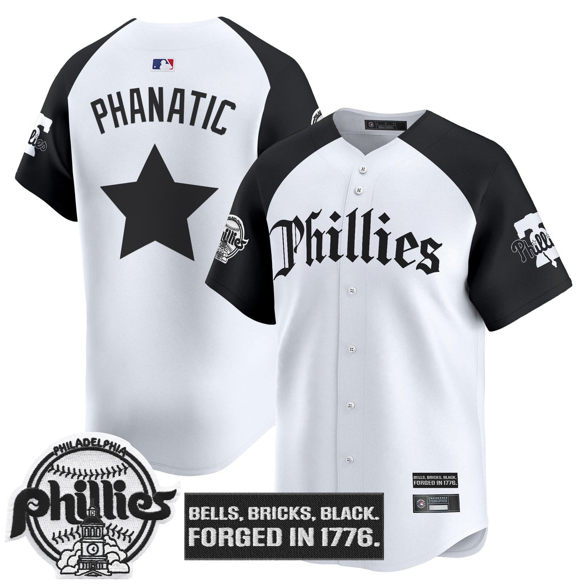 Men's Philadelphia Phillies 'Gothic Liberty Edition' Vapor Premier Limited Jersey - All Stitched