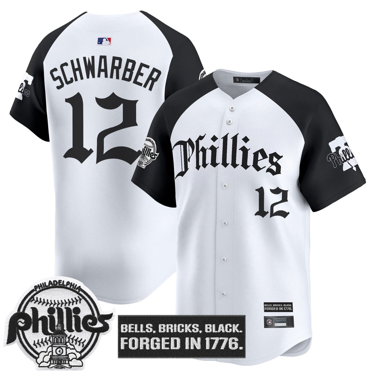 Men's Philadelphia Phillies 'Gothic Liberty Edition' Vapor Premier Limited Jersey - All Stitched