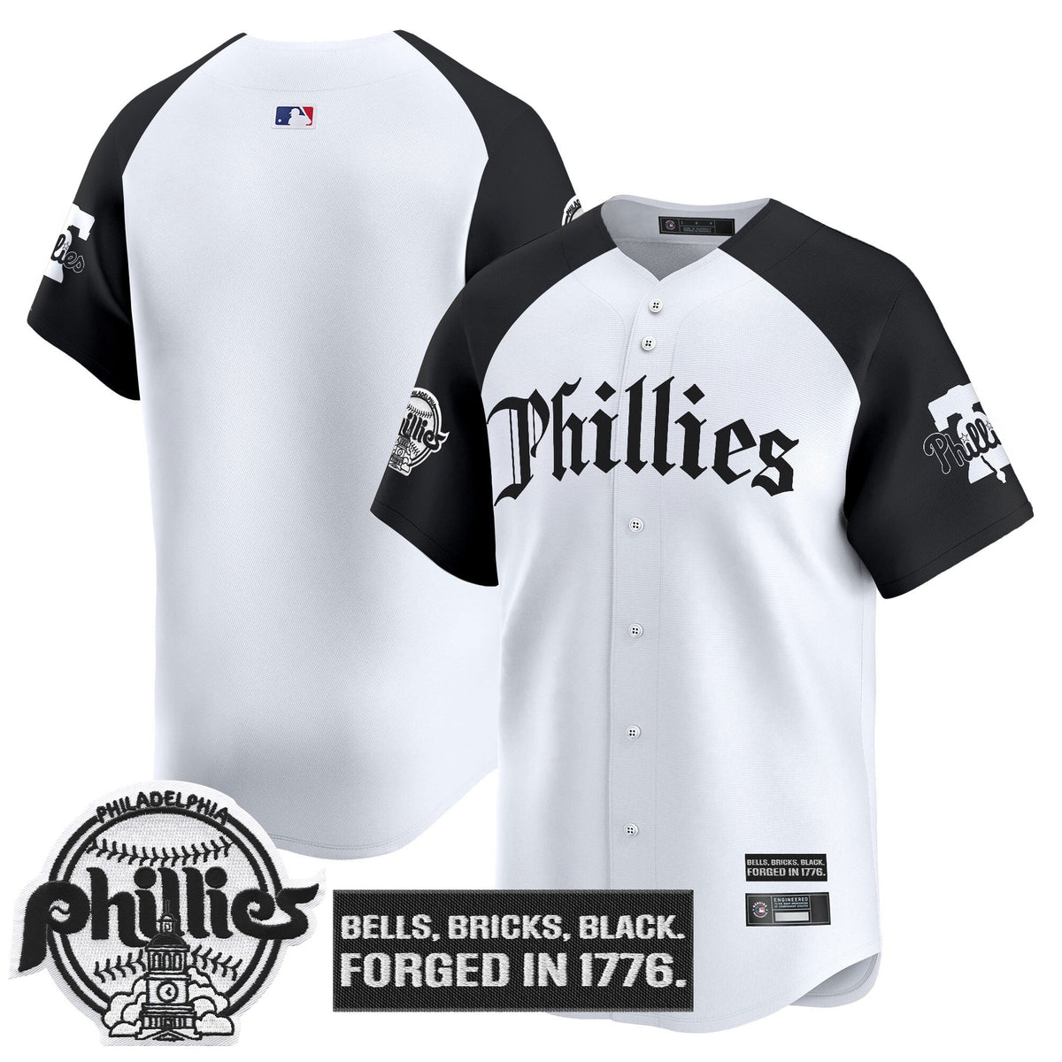 Men's Philadelphia Phillies 'Gothic Liberty Edition' Vapor Premier Limited Jersey - All Stitched