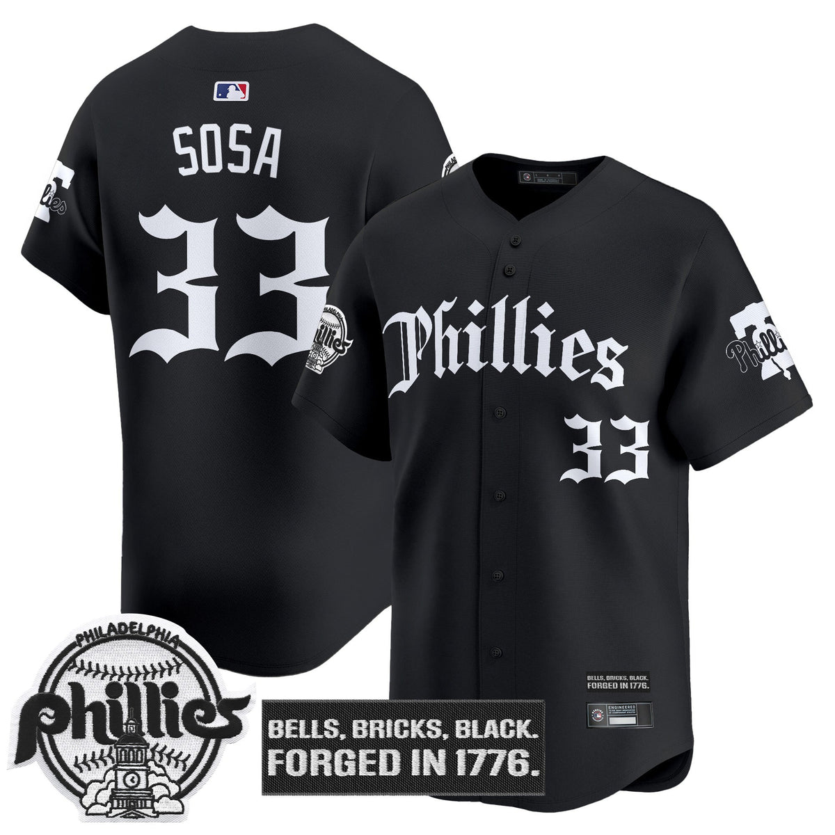 Men's Philadelphia Phillies 'Gothic Liberty Edition' Vapor Premier Limited Jersey - All Stitched