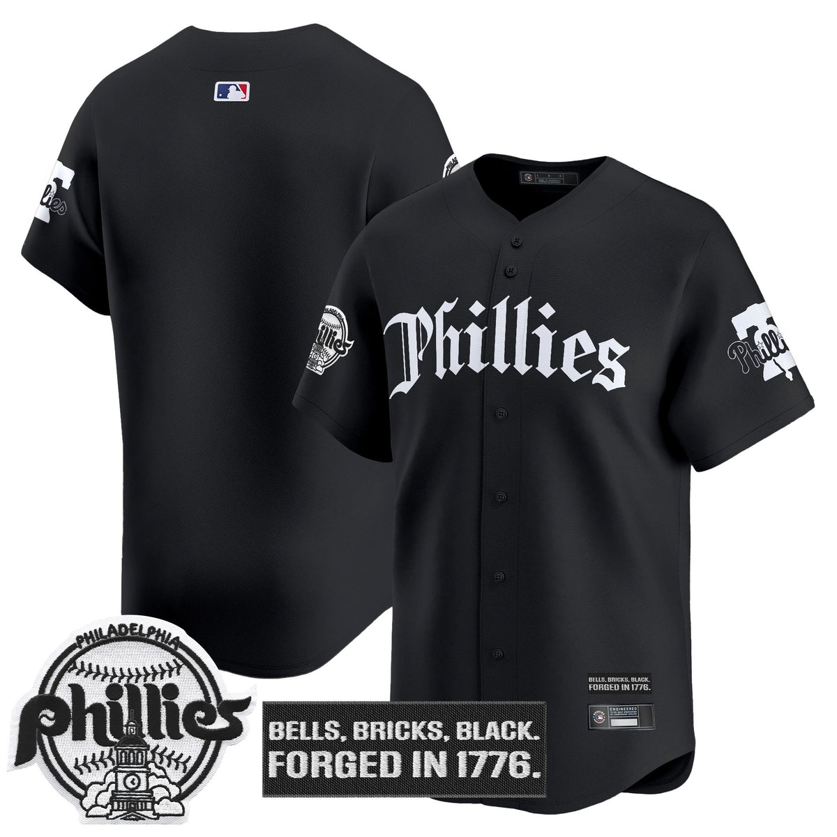 Men's Philadelphia Phillies 'Gothic Liberty Edition' Vapor Premier Limited Jersey - All Stitched