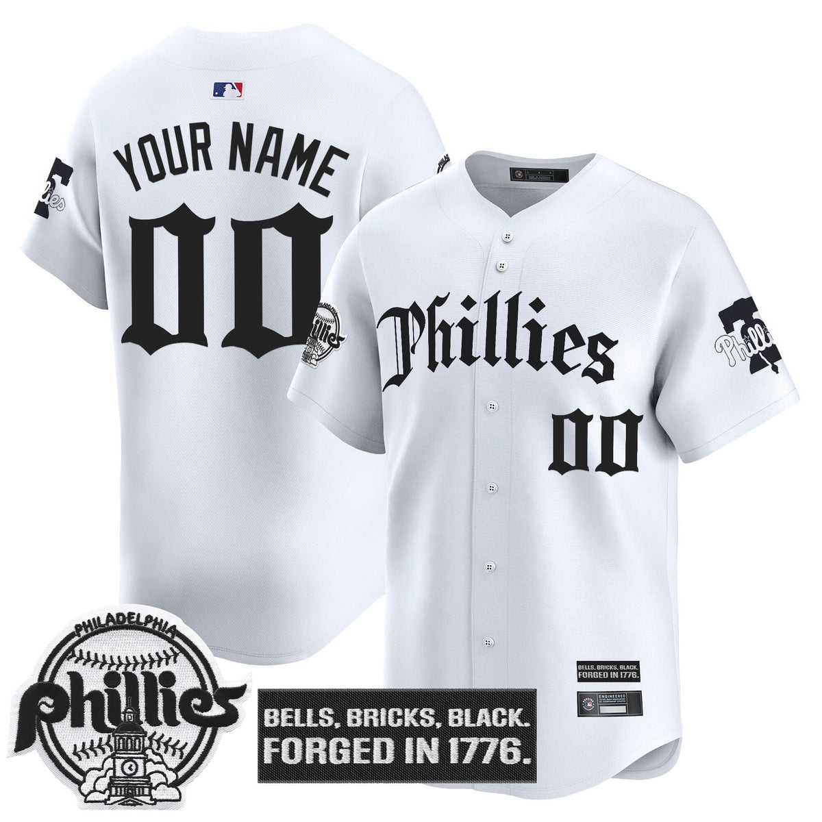 Philadelphia Phillies 'Gothic Liberty Edition' Vapor Premier Limited Custom Jersey - All Stitched