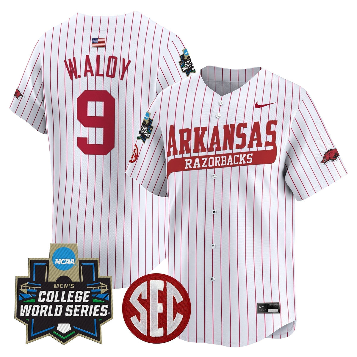 Men's Arkansas Razorbacks 2025 World Series Vapor Premier Limited Jersey - All Stitched
