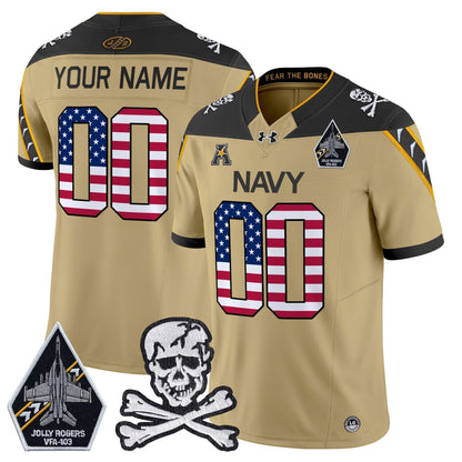Navy Midshipmen 2025 Independence Day Vapor Limited Custom Jersey V2 - All Stitched
