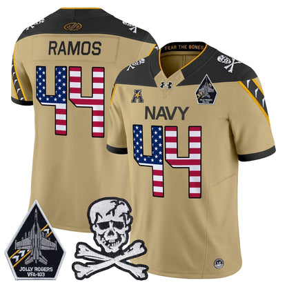 Men's Navy Midshipmen 2025 Independence Day Vapor Limited Jersey V2 - All Stitched