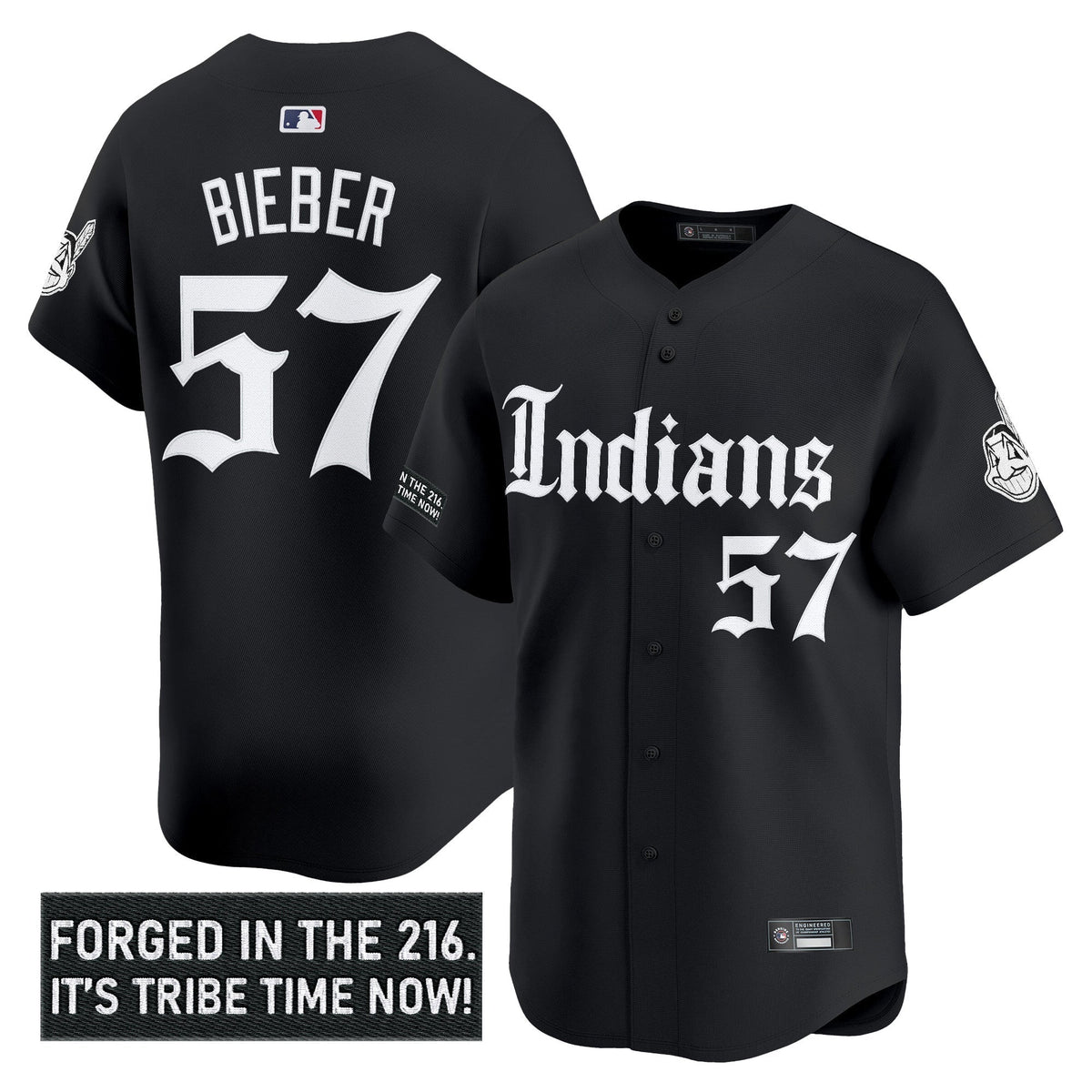 Men's Cleveland Indians 'Gothic Iron Edition' Vapor Premier Limited Jersey V2 - All Stitched