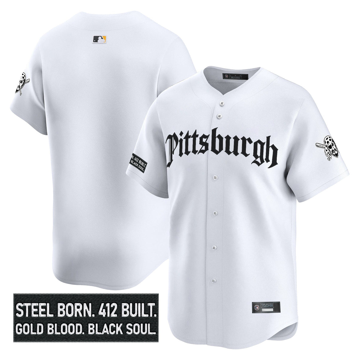 Men's Pittsburgh Pirates 'Gothic Steel City Edition' Vapor Premier Limited Jersey - All Stitched